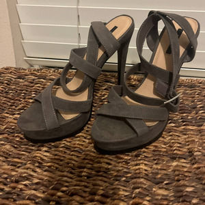 Forever 21 sexy gray strappy heels!